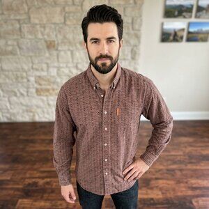 Vintage 90s Columbia Sportswear Geometric Tribal Cotton Shirt XL Gorpcore